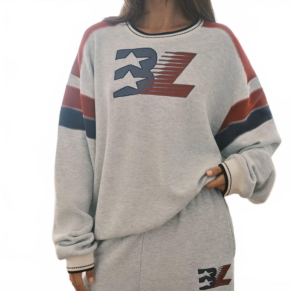 NEW BOYS LIE champs kara crewneck sweatshirt in heather grey